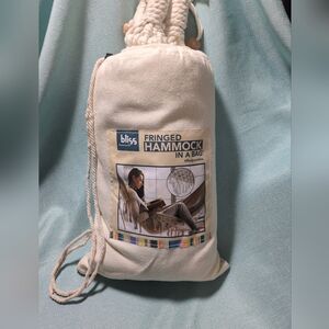 Bliss Hammocks White Fringed Hand-Braided in a Decorative Bag. 250lb Cap. New